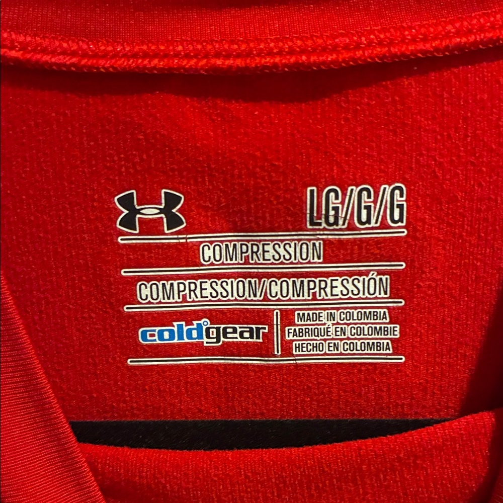 Under Armour Men's Bright Red Rash Guard - Picture 2 of 4